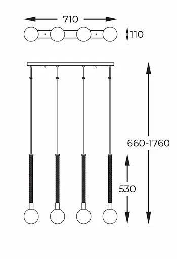 Подвесная люстра MIDA P0583-04A-2GHF Zuma Line - фото 2