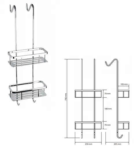 Полка Bemeta Cytro 146208422, Хром - фото 2