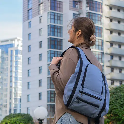 Рюкзак-антивор OOLOO Капля 45х27х14 см, светло-синий 861/414 - фото 6