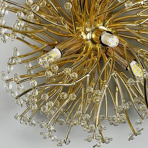 Кругле флористичне золоте бра у вигляді квітки Ø 30 см Line F Арт. WB5064-350-4P - фото 5