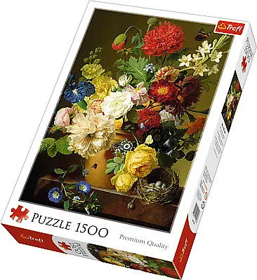 Набір Пазли - (1500 елм.) - "Натюрморт з квітами" - фото 1