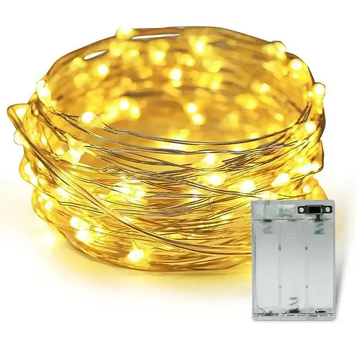 Светодиодная гирлянда SunLamp Капля Росы 100 LED 10 м теплый белый свет батарейки 3АА