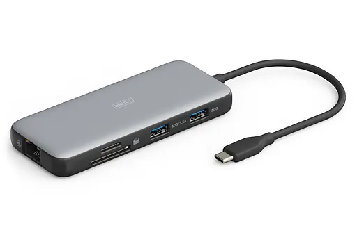 Digitus Док-станция DIGITUS USB-C > 2xHDMI/2xUSB-A/USB-C/SD/MicroSD/RJ54 - фото 1