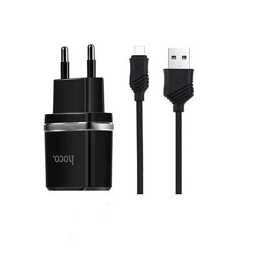 Набор зарядного кабеля Hoco и Micro cable C12 2 USB порт - фото 1
