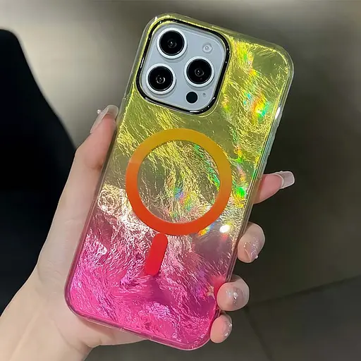 Чохол Epik TPU Shiny Mountain MagFit для Apple iPhone 16 Pro 6.3 Yellow/Pink - фото 2