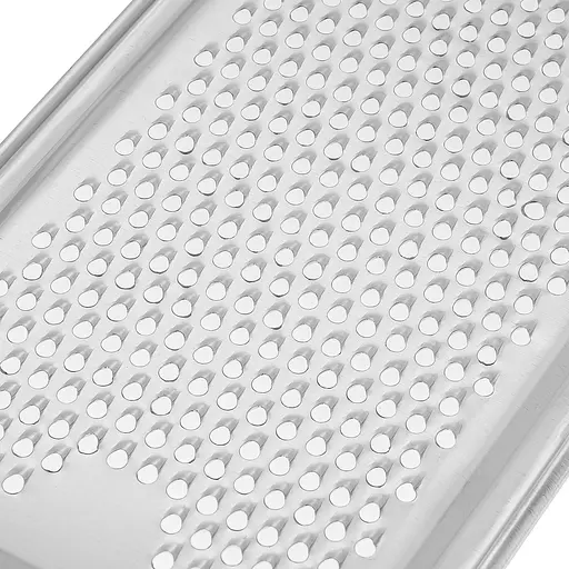 Терка плоская мелкая для овощей, корнеплодов (свеклы) и фруктов из оцинкованной стали, Kitchette Серый 84603 - фото 4