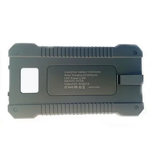 УМБ Power Bank Solar 10000mAh повербанк з сонячною панеллю і ліхтариком Black (11228) - фото 2