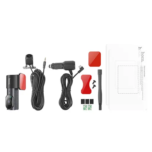 Відеореєстратор Hoco DV8 2K display hidden driving recorder (with rear camera) Black - фото 7
