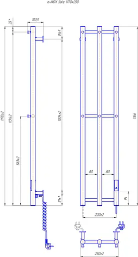 Електрична рушникосушка Mario e-Inox Соле 1170x250 TR 2.0 K 2.13.046354.P, Хром, універсальне (коннектор), Електронний - фото 5