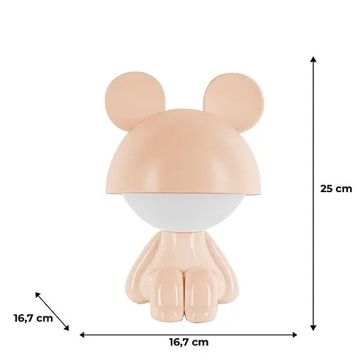 Світильник-нічник Kite LED з акумулятором Cute Mouse персиковий (K25-316-2-4) - фото 5