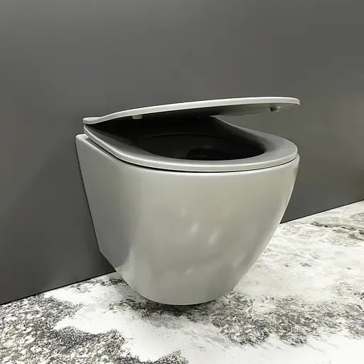 Подвесной унитаз VBI Vulcano light grey matt VBI-020416, Серый - фото 1