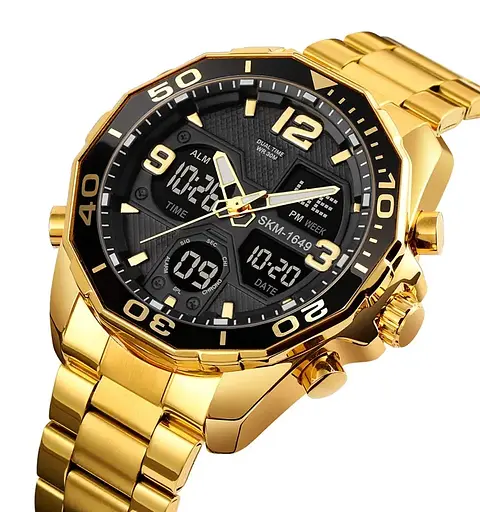 Наручний годинник чоловічий Skmei 1649 Gold, 1649GD (18424) - фото 2