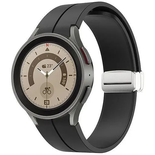 Ремешок для Samsung Galaxy Watch 4 44mm - черный ширина крепления 20мм силикон Watchbands Cls (W15-1WB12281122) - фото 1