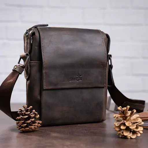 Чоловіча шкіряна сумка SHVIGEL 19х23х6 см sum0012502 - фото 6