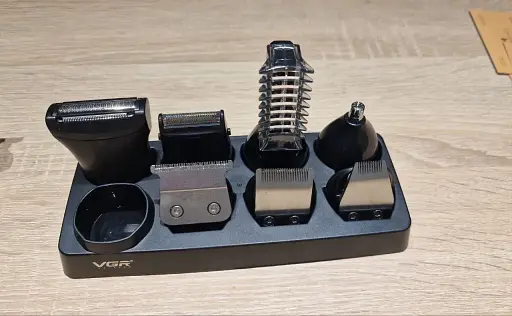 Набор для стрижки и груминга 8 в 1 VGR V-110 (Водонепроницаемый, LED-дисплей, USB) - фото 4