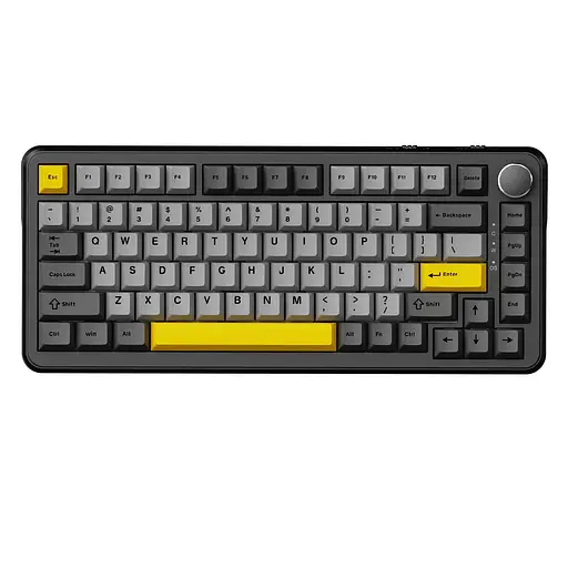 Игровая механическая клавиатура Ajazz AK820 MAX Plus / Три режима подключения / Black Yellow - фото 1