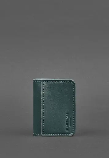 Кожаная обложка для ID-паспорта и водительского заседания 4.1 зеленая с гербом - фото 2