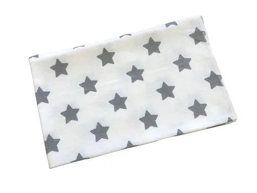Пеленка фланель Moontime "Звезды серые на белом" - фото 1
