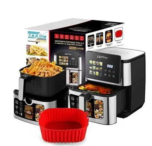 Аэрофритюрница Zepline ZP-00342 13 л 4200 Вт с двойным нагревом, мультипечь без масла, цифровая фритюрница - фото 8