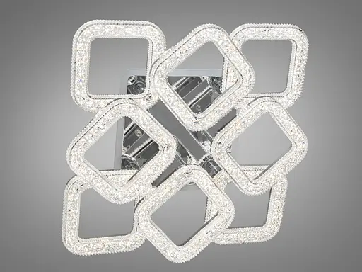 Потолочная светодиодная люстра с пультом, подсветкой, 90W, хром - фото 3