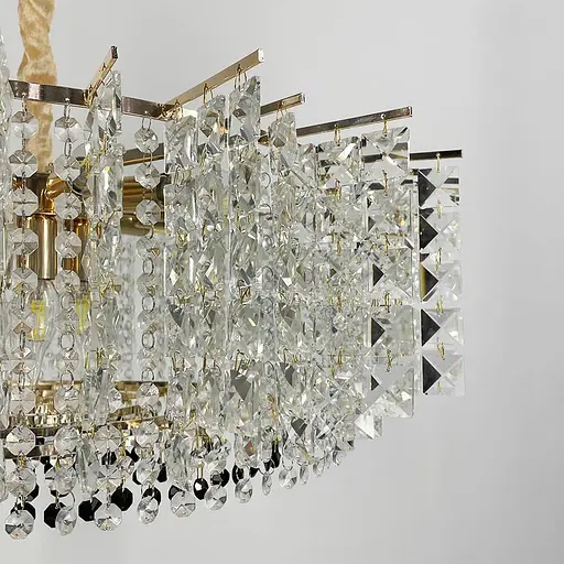 Вишукана золота люстра із кришталевими підвісками Ø 75 см | Арт. 567-800 | Line F - фото 3