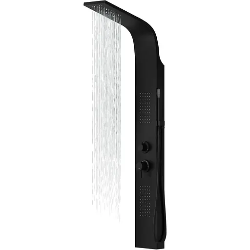 Душова панель Corsan Alto black LED A017MBLLED, Чорний матовий - фото 1