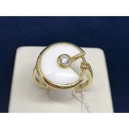 Золотое кольцо Столичная Ювелирная Фабрика с ониксом и фианитом. 153679ЖОБ 18,5 - фото 4