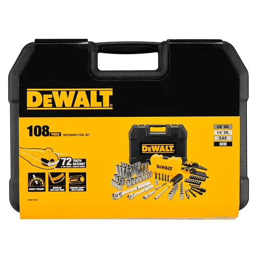Набор головок, бит, шестигранных ключей DeWALT, 1/4" и 3/8" 108 предметов (DWMT73801-1) - фото 3