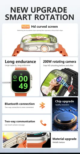 Умный смарт-часы телефон LEMFO B33 с камерой черный (18752) - фото 3