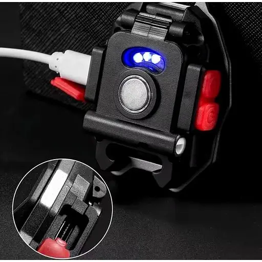 Світлодіодний кишеньковий ліхтарик-брелок запальничка 7в1 USB зарядка магніт - фото 7