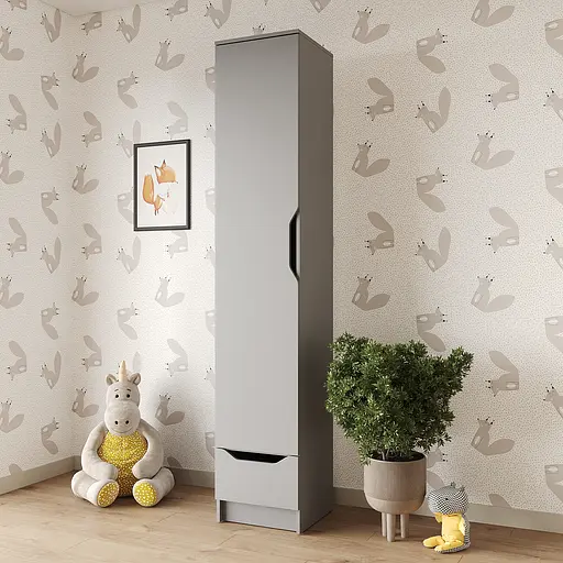 Пенал закрытый 1Д1Ш Лилу 40x40x210 см Серая мышка (MBS-1390)