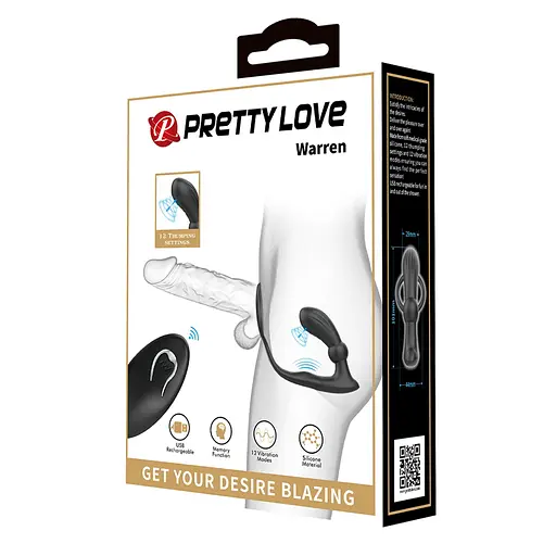 Стимулятор простати Pretty Love Warren, 17 см чорний