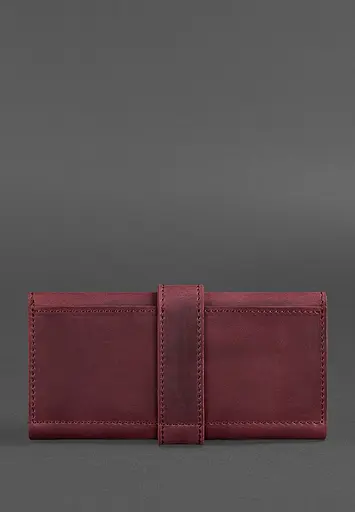 Кожаное женское портмоне 3.0 бордовое Crazy Horse - фото 5