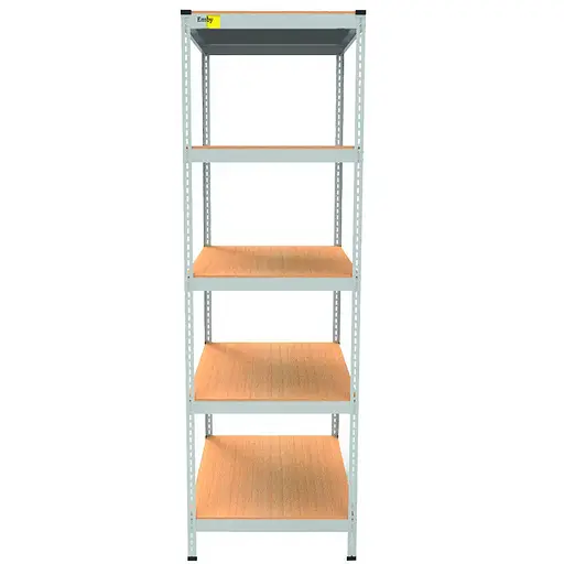 Металевий стелаж Emby Light Series (розмір 2400х600x600мм) 5 полиць ДСП до 100кг Білий