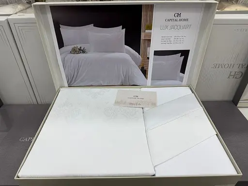 Постільна білизна White Жаккард люкс Capital Home pbe0052123 - фото 1