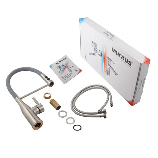 Змішувач для кухні Mixxus Premium Summer 017 SS Color з гнучким виливом MI6963 Нержавіюча сталь - фото 5