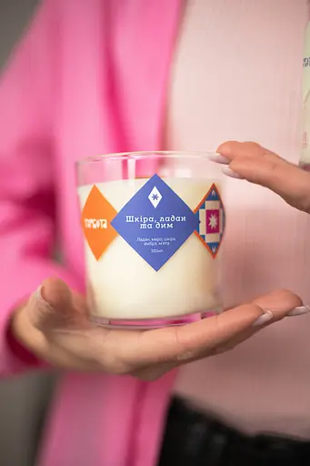 Шкіра, ладан та дим 350 мл, 45 год Великі (350мл) Соєвий віск 45 годин - фото 3