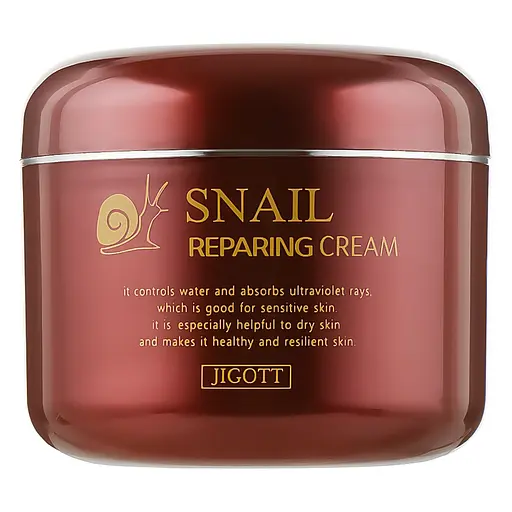 Крем для лица Муцин Улитки Snail Reparing Cream Jigott 100 мл - фото 1