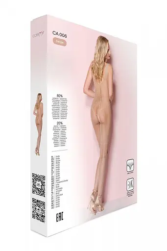 Сітчастий тілесний бодістокінг з малюнком боді та гетр Casmir CA006 One size - фото 8
