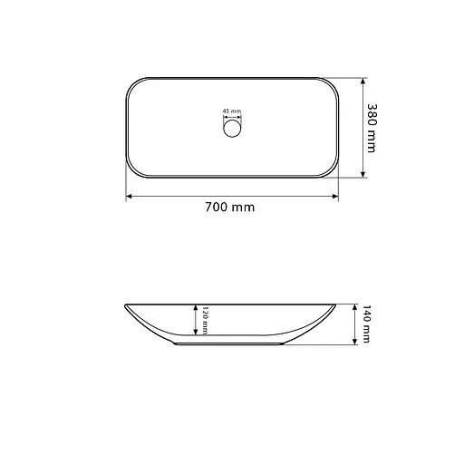 Умивальник VBI Pineto white накладний VBI-012607, Білий - фото 2