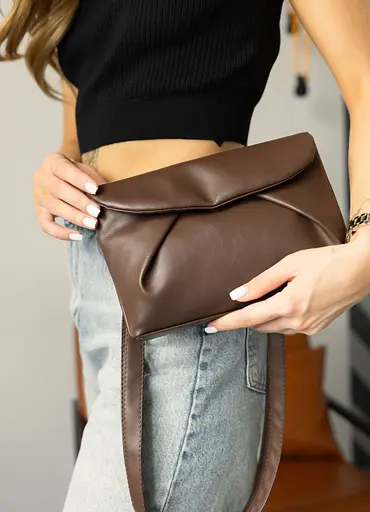 Женская сумка через плечо Sambag Rose шоколадная 23 х 17 х 4.5 см (94200020) - фото 2