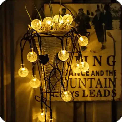 Гирлянда солнечная садовая SunLamp Krumad 50 LED IP65, 7 м тёплый свет водостойкая для сада, балкона, террасы - фото 3