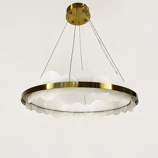 Кольцевая подвесная люстра в латунном корпусе Ø 57 см Ст. MJ204-600 AB | Line F - фото 7