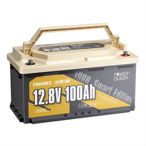 Акумуляторна батарея літій-залізо-фосфатна з Bluetooth 12.8В 100А*год LiFePO4 Power Queen H190 P12V100-100-RV190-BT-4-AC150 (44-00522) - фото 2