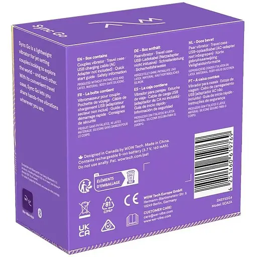 Смарт-вібратор для пар We-Vibe Sync GO Light Purple - фото 11