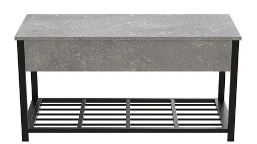 Банкетка з ящиком Ferrum-decor Дрейк 1 550x1000x400 метал Чорний ДСП Бетон 16 мм (FRD-103051)
