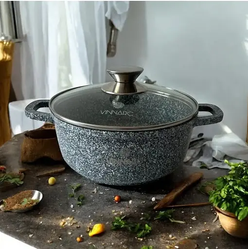 Каструля Vinnarc кругла 20 см 2.3 л попелясто-сірий (GR-0320CE) - фото 5