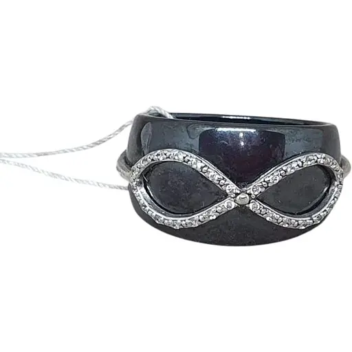 Серебряное кольцо Aurora с керамикой и фианитами. С1161Ч 18