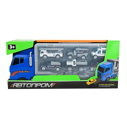 Дитячий трейлер із машинками PS006-3 у наборі 6 машинок - фото 2