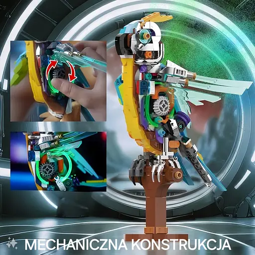 Конструктор папуга MJI механічний двосторонній живий світ 686 деталей - фото 6